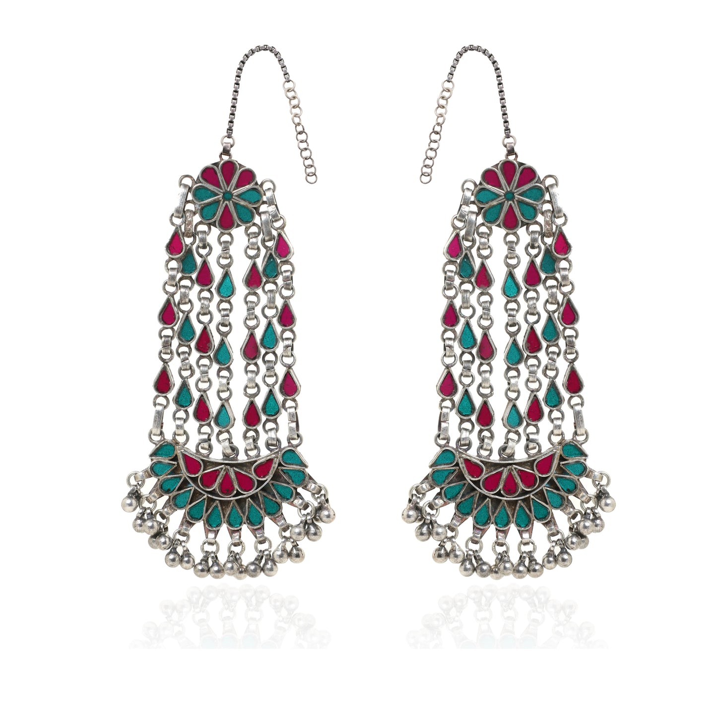 AAMREEN PASSA GLASS EARRINGS-MULTICOLOURED