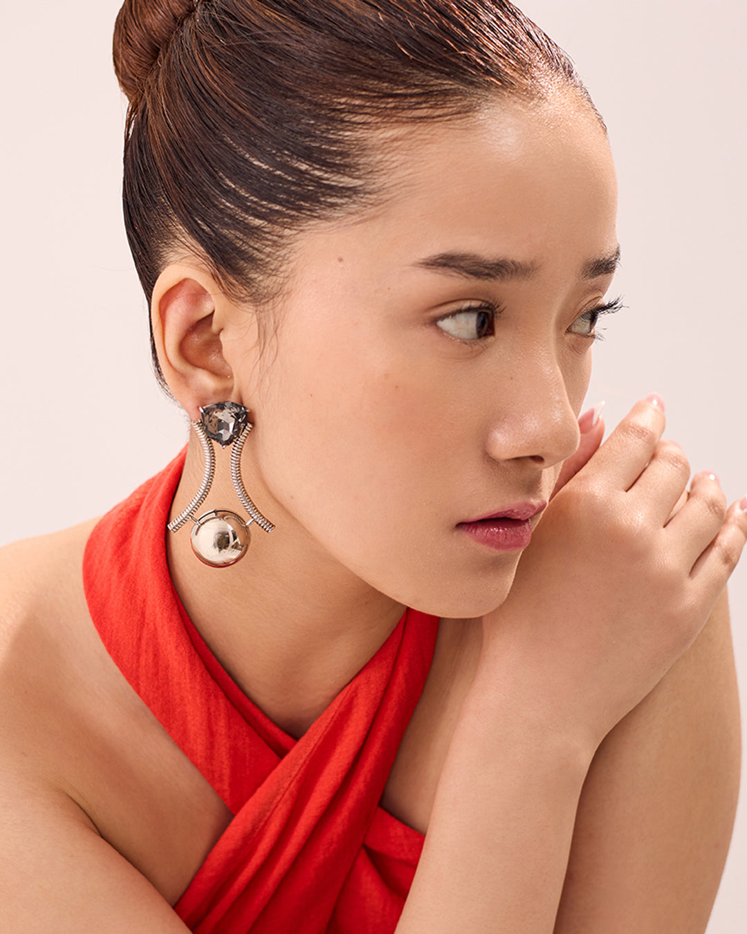 ASTER GEMSTONE EARRINGS (SILVER)