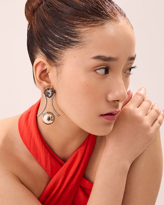 ASTER GEMSTONE EARRINGS (SILVER)