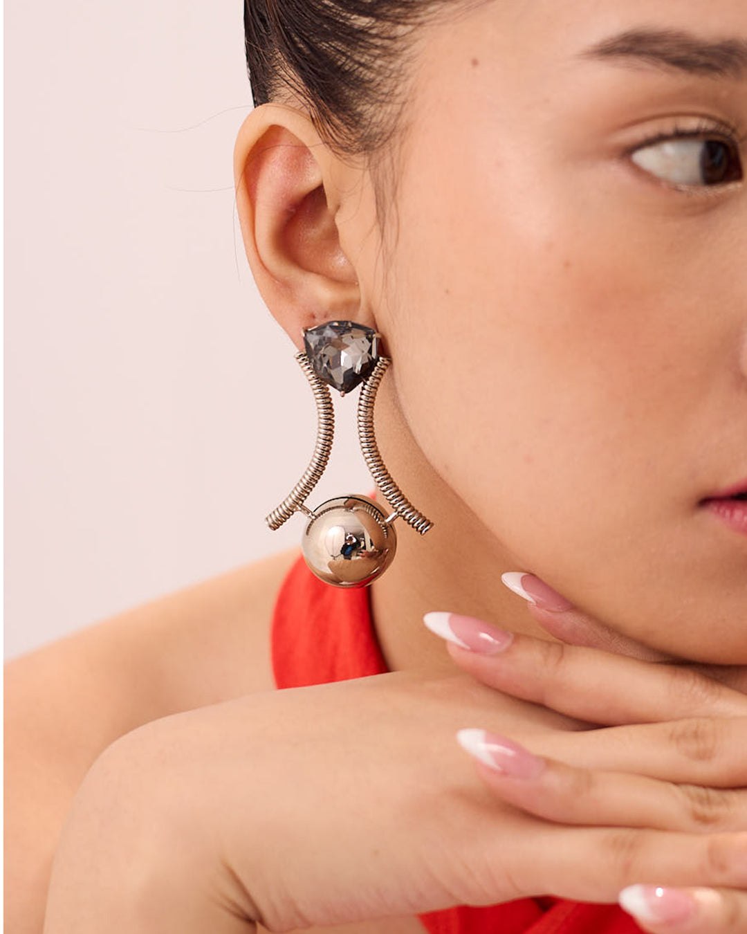 ASTER GEMSTONE EARRINGS (SILVER)