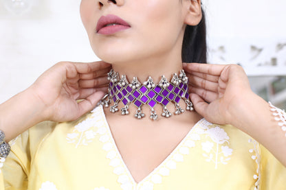 Afzaa Glass Choker - Purple