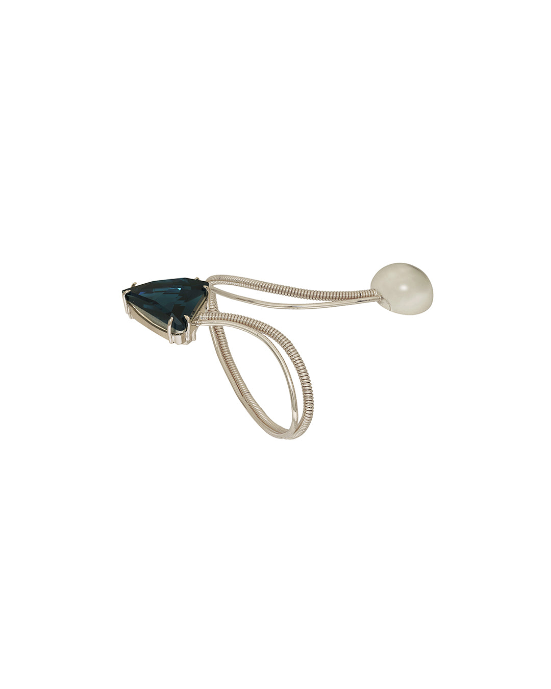 IRIS GEMSTONE PALM CUFF (SILVER)