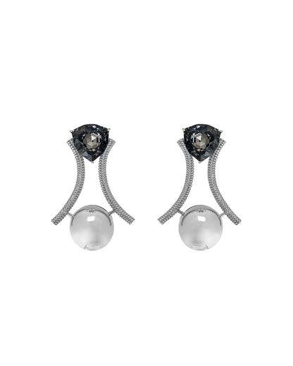 ASTER GEMSTONE EARRINGS (SILVER)