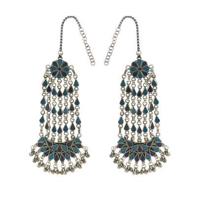 AAMREEN PASSA GLASS EARRINGS - BLUE