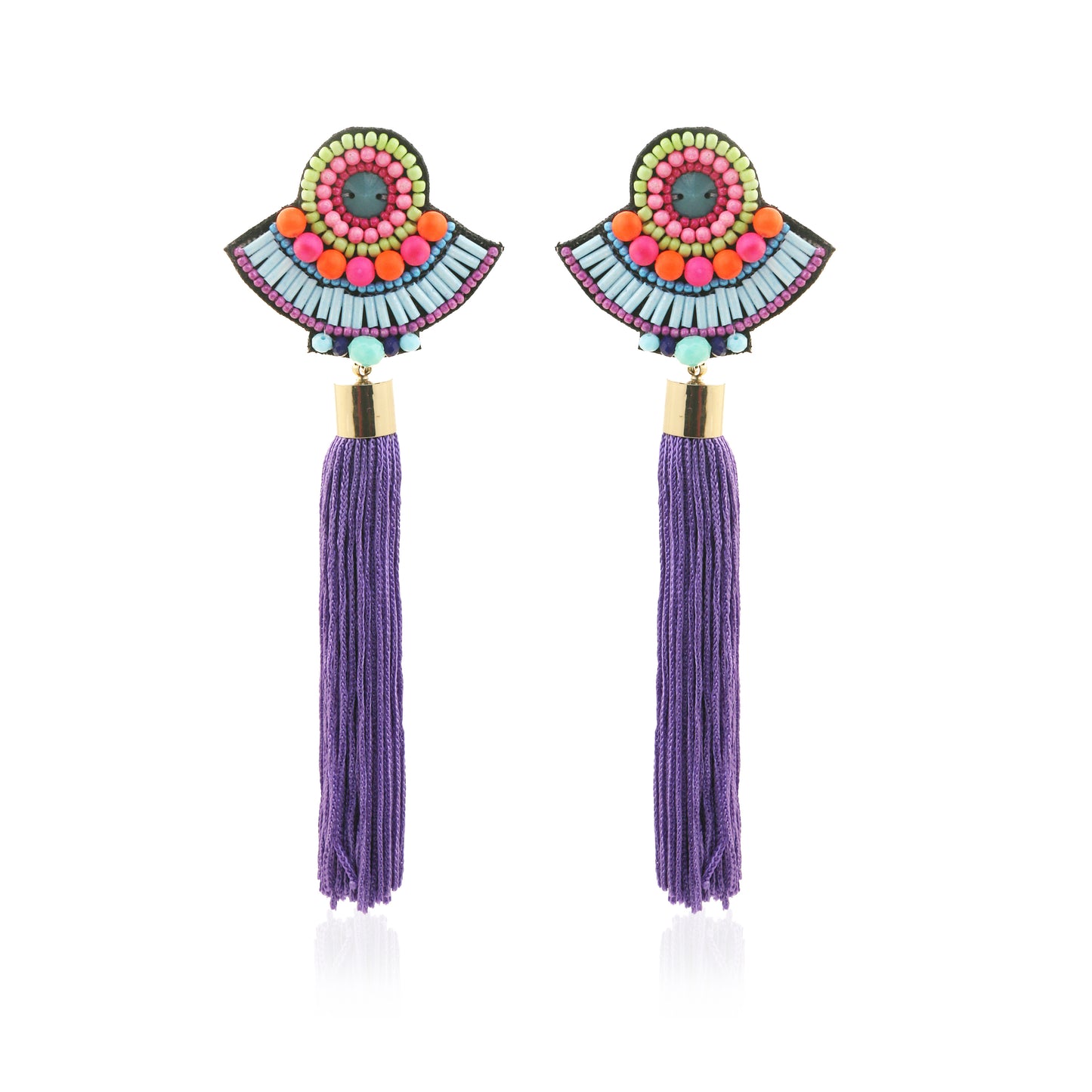 Purple Fringe Earrings