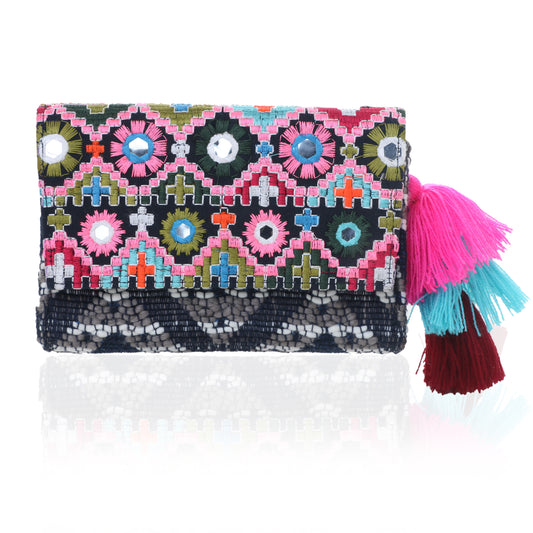 Classic Hand-embroidered Belt Bag - Blue