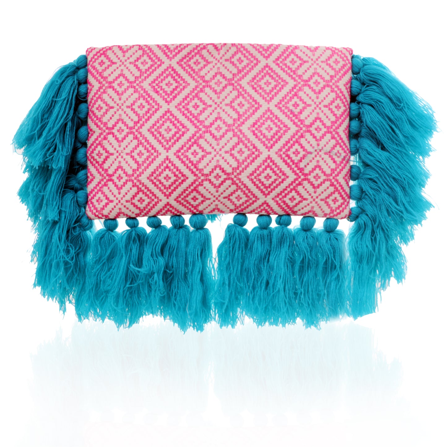 Bohemian Oversized Tassel Clutch - Pink