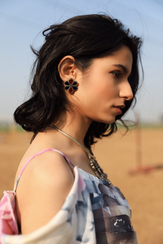 Flower Glass Earrings