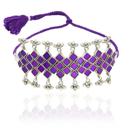 Afzaa Glass Choker - Purple