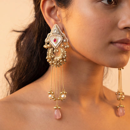 Pakizah Jhumkis ( ivory )