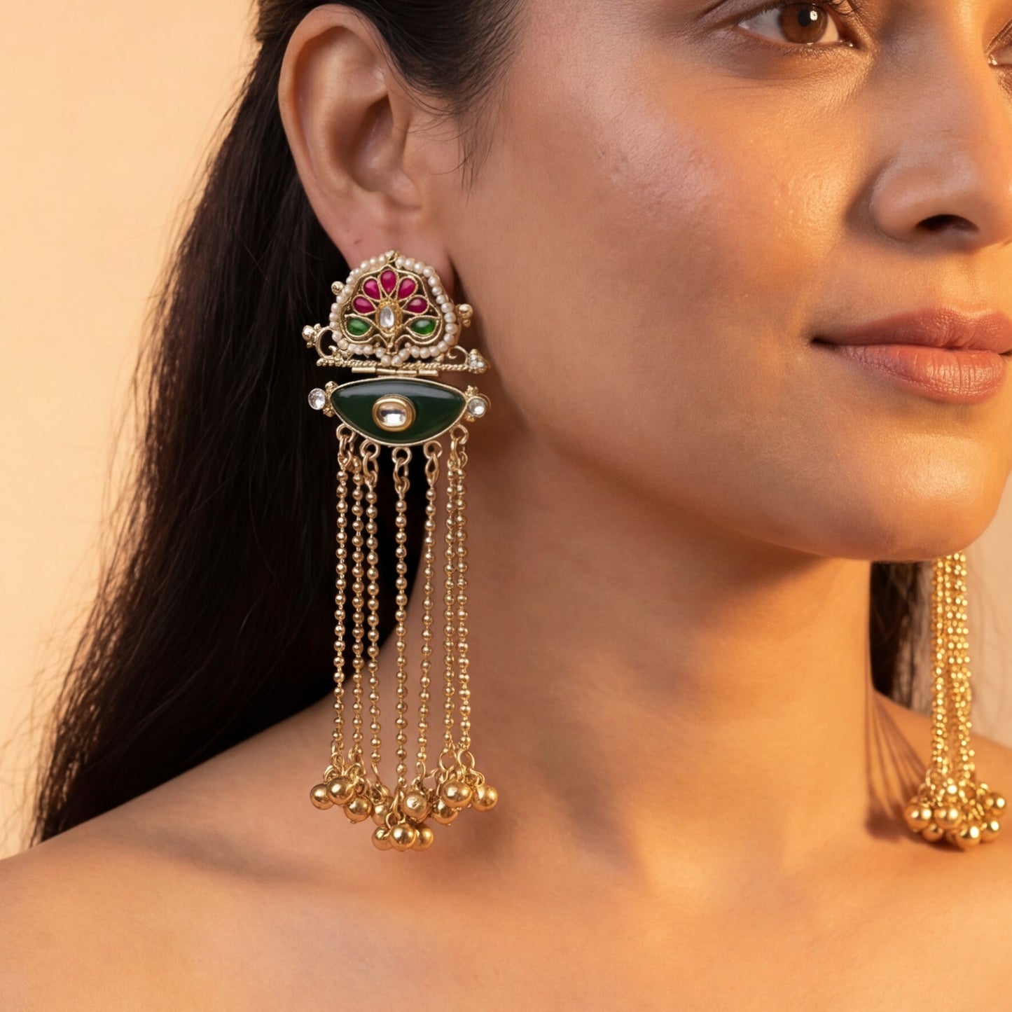 Zari Earrings(green)