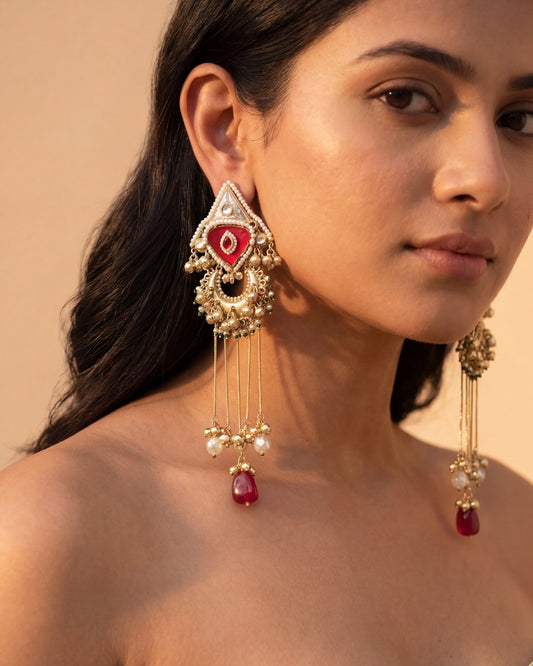 Pakizah Jhumkis (red)