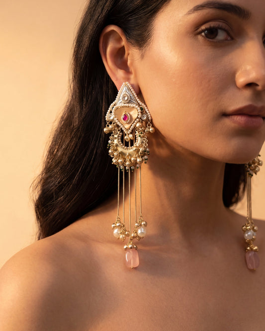 Pakizah Jhumkis (light pink)