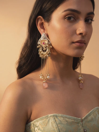 Pakizah Jhumkis (light pink)