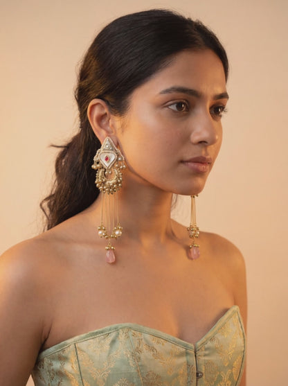 Pakizah Jhumkis ( ivory )